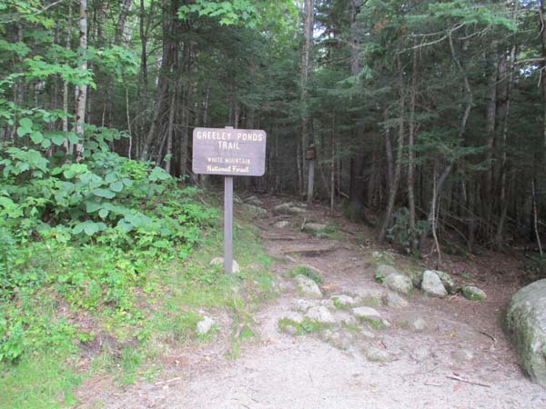 The Greeley Ponds Trail trailhead