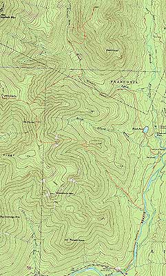 Topographic map of Mt. Flume, Mt. Liberty, Owl's Head - Click to enlarge