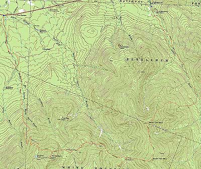 Topographic map of Mt. Garfield, Galehead Mountain, South Twin Mountain, North Twin Mountain - Click to enlarge