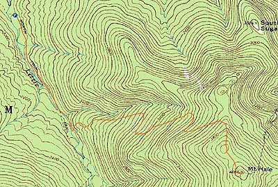 Topographic map of Mt. Hale - Click to enlarge