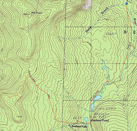 Topographic map of Mt. Hale (South Peak) - Click to enlarge