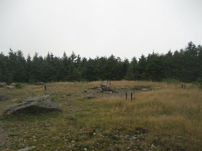 Looking at the remains of the firetower at the summit of Mt. Hale - Click to enlarge