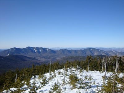 Looking at the Osceolas and Scar Ridge from Mt. Hancock's North Peak - Click to enlarge