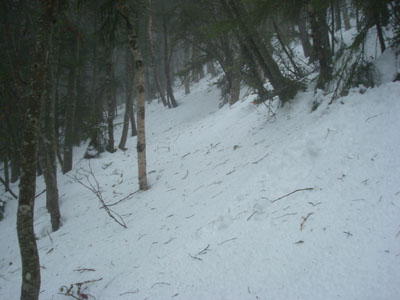 Looking up the Hancock Loop Trail on the way to the north peak
