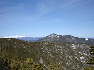 Looking at Mt. Washington and Mt. Carrigain from near the summit of South Hancock - Click to enlarge