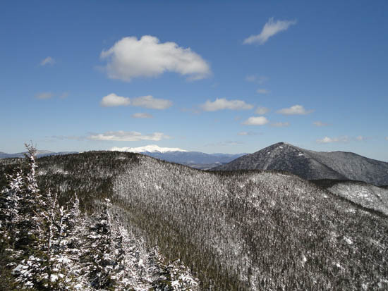 Looking at Mt. Washington and Mt. Carrigain near the summit of South Hancock - Click to enlarge
