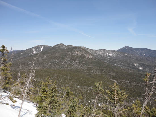 The Hancocks and Mt. Carrigain as seen from near the summit of Mt. Huntington - Click to enlarge