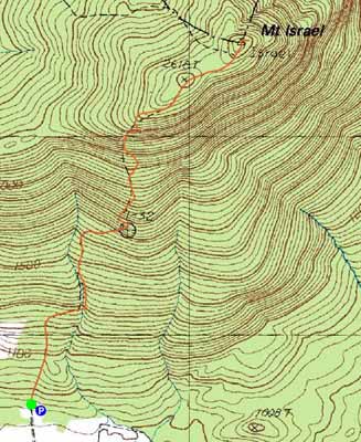 Topographic map of Mt. Israel - Click to enlarge
