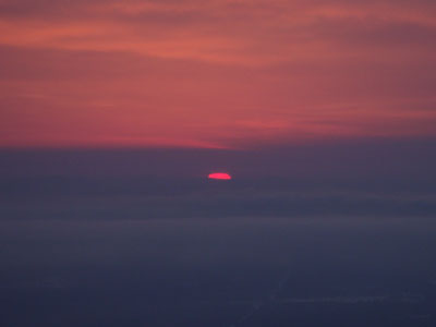 The sunrise as seen from near the Mt. Israel summit - Click to enlarge