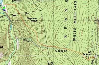 Topographic map of Mt. Jackson - Click to enlarge