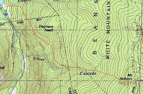 Topographic map of Mt. Jackson - Click to enlarge