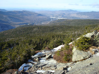 Looking down the rocky section of the Webster-Jackson Trail just below the summit of Mt. Jackson
