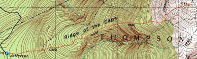 Topographic map of Mt. Jefferson - Click to enlarge