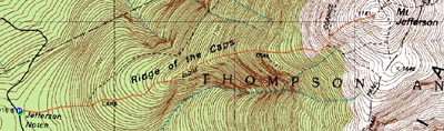 Topographic map of Mt. Jefferson - Click to enlarge