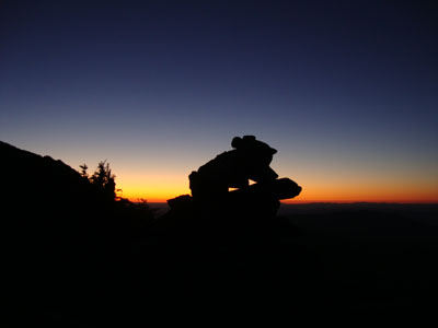 The Caps Ridge Trail after dark
