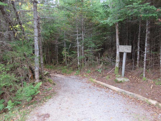 Caps Ridge Trail trailhead at Jefferson Notch