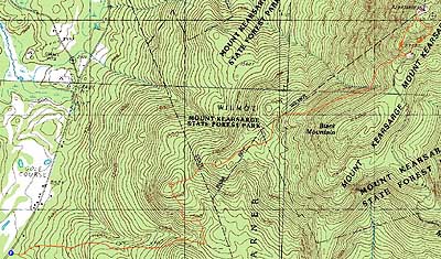 Topographic map of Mt. Kearsarge - Click to enlarge