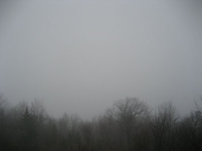 Looking at very scenic fog from near the Mt. Klem summit - Click to enlarge