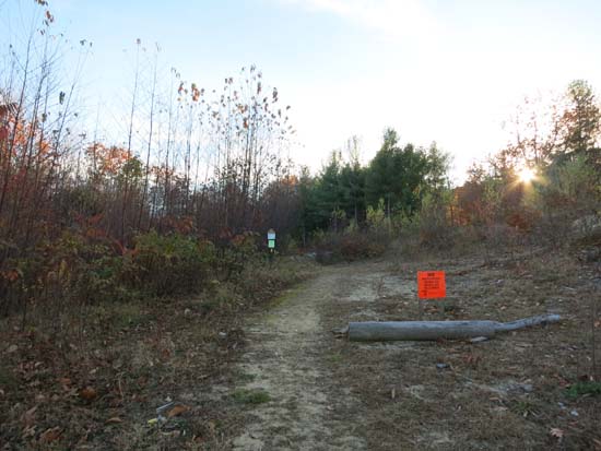 The East Gilford-Fire Road trailhead at the end of Wood Road