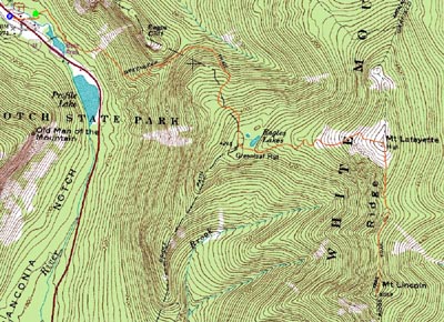Topographic map of Mt. Lafayette, Mt. Truman, Mt. Lincoln - Click to enlarge