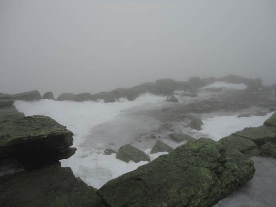 Looking at fog from the Mt. Lafayette summit - Click to enlarge