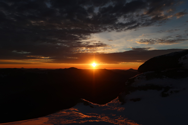 The sunrise from Mt. Lafayette - Click to enlarge