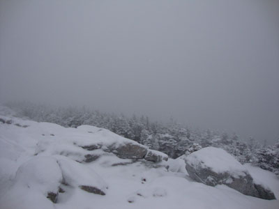 Looking at clouds from the Mt. Liberty summit - Click to enlarge