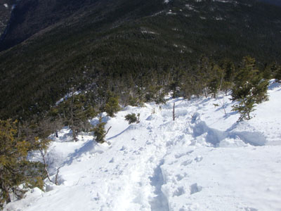 Looking down the Franconia Ridge Trail on the way to Mt. Liberty