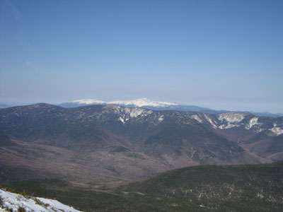 Looking over the Twins and Bonds at the Presidentials from Mt. Lincoln - Click to enlarge