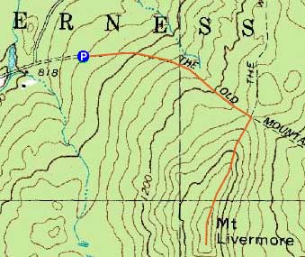 Topographic map of Mt. Livermore