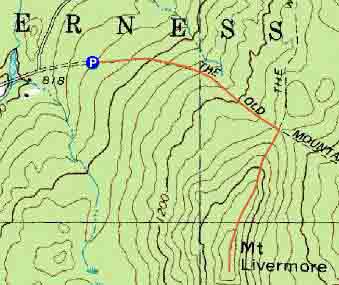 Topographic map of Mt. Livermore