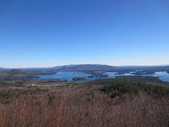 Looking at Squam Lake, Red Hill, and the Ossipees from Mt. Livermore - Click to enlarge