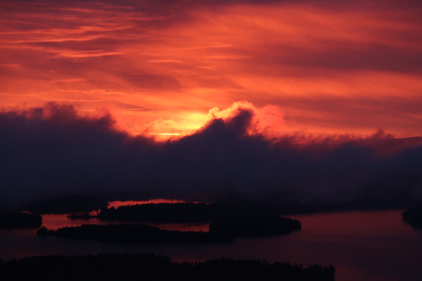 The sunrise from Mt. Livermore - Click to enlarge