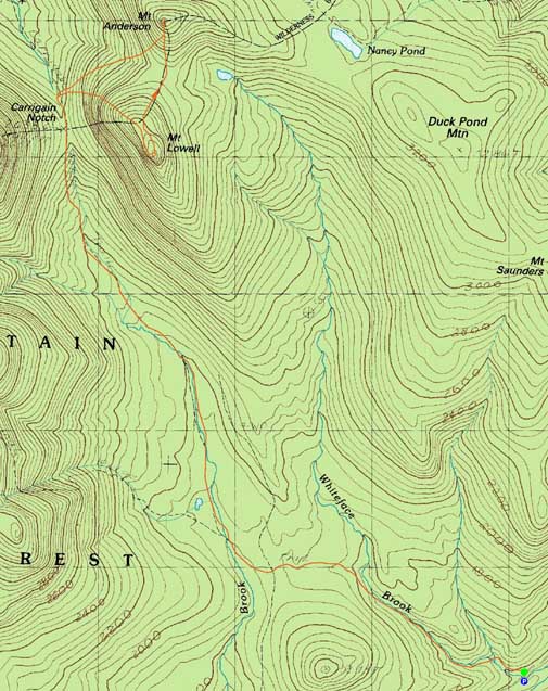 Topographic map of Mt. Lowell, Mt. Anderson - Click to enlarge