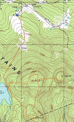 Topographic map of Mt. Mack, Mt. Klem, Rand Mountain - Click to enlarge