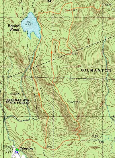 Topographic map of Mt. Mack, Mt. Klem, Rand Mountain - Click to enlarge