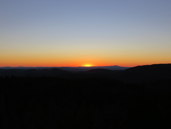 The sunset from Mt. Mack - Click to enlarge