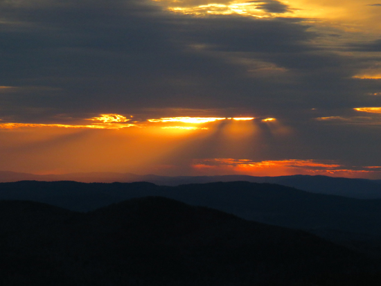 The sunset from near the summit of Mt. Mack - Click to enlarge
