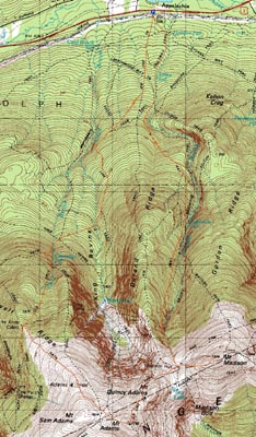 Topographic map of Mt. Madison, Mt. Adams, Adams 4 - Click to enlarge