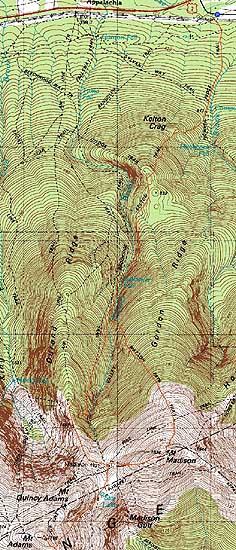 Topographic map of Mt. Madison, Mt. Adams - Click to enlarge