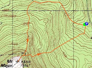 Topographic map of Mt. Major