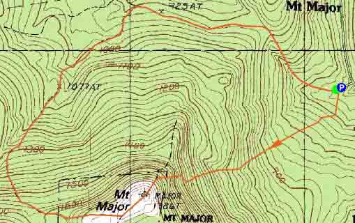 Topographic map of Mt. Major