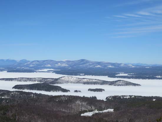 Looking at the Ossipees and Mt. Washington from Mt. Major - Click to enlarge