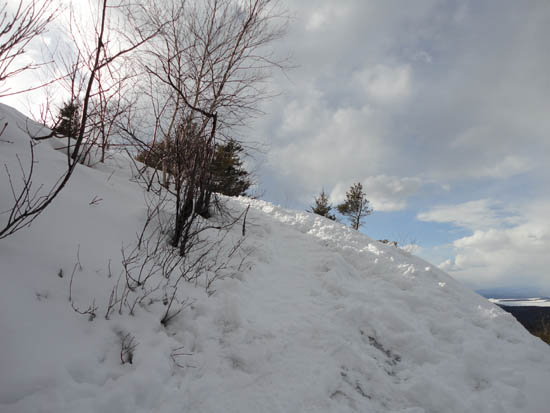Looking up the Mt. Major Trail
