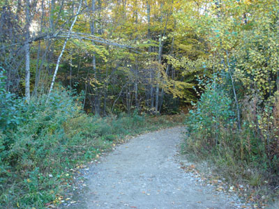 The Mt. Major Trail trailhead at the back of the Route 11 parking lot