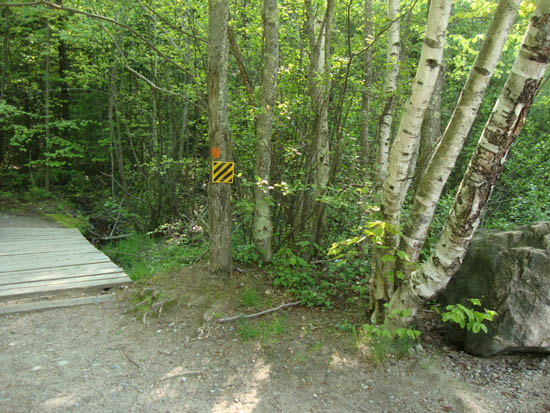 The Boulder Loop Trail trailhead at the back of the Route 11 parking lot