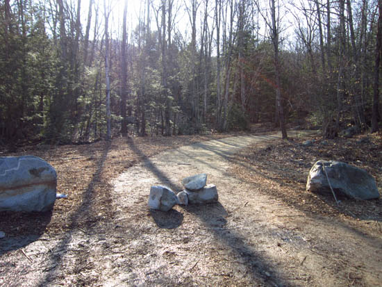 The Mt. Major Trail trailhead at the back of the Route 11 parking lot