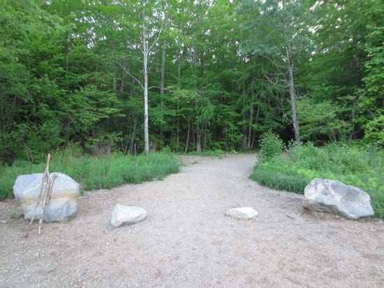 The Mt. Major Trail trailhead at the back of the Route 11 parking lot