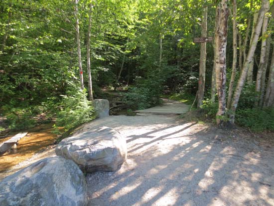 The Boulder Loop Trail trailhead at the back of the Route 11 parking lot