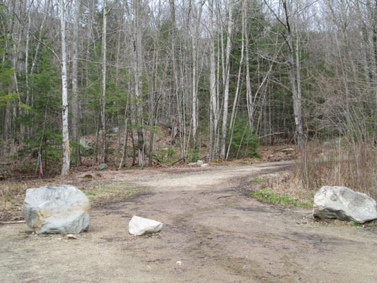 The Mt. Major Trail trailhead at the back of the Route 11 parking lot